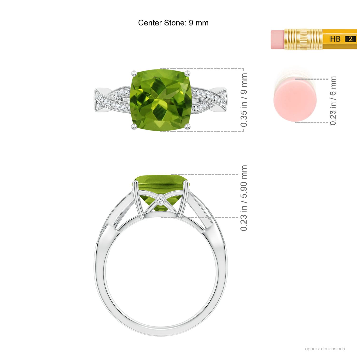 AAAA - Peridot / 2.94 CT / 14 KT White Gold