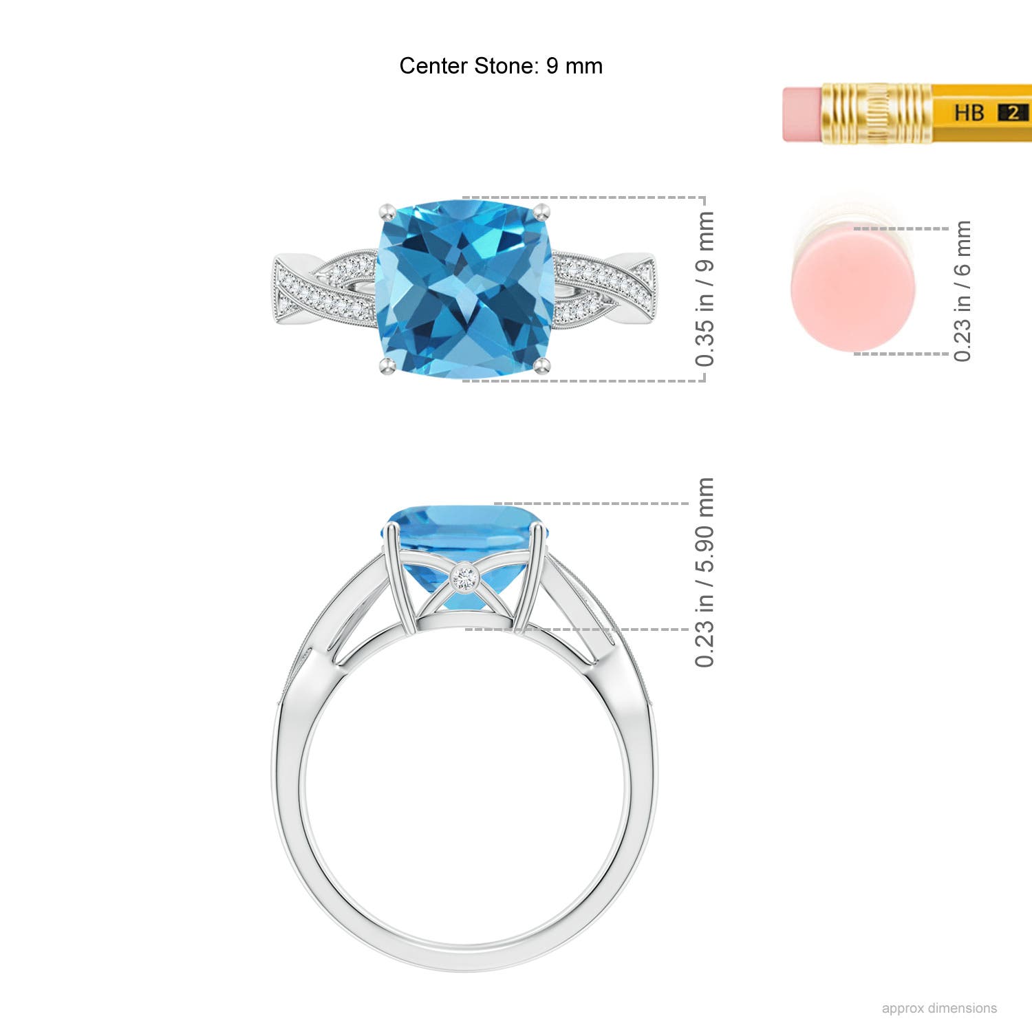 AA - Swiss Blue Topaz / 3.44 CT / 14 KT White Gold