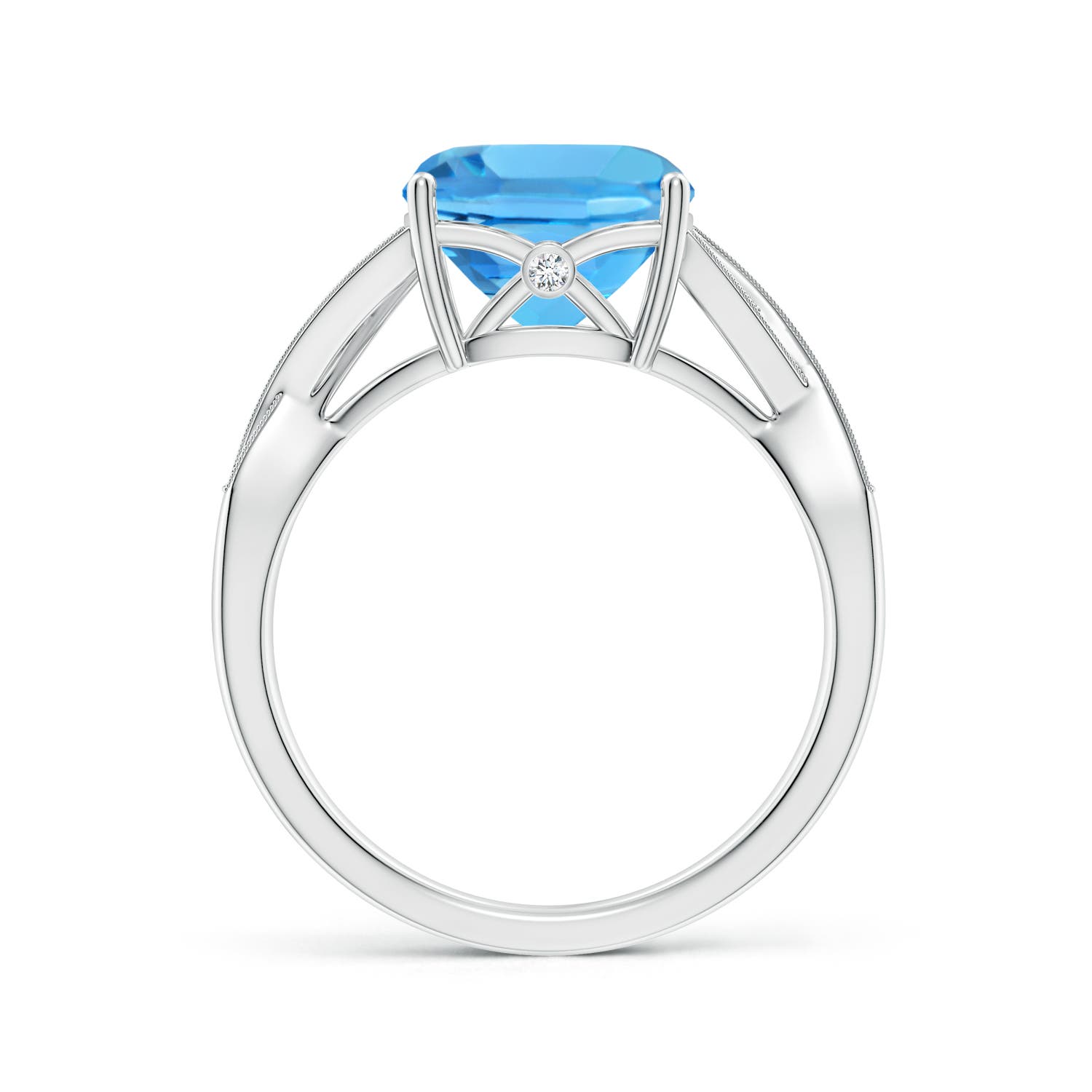 AAA - Swiss Blue Topaz / 3.44 CT / 14 KT White Gold