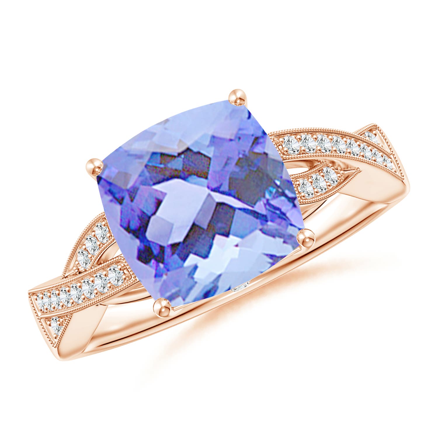 A - Tanzanite / 3.94 CT / 14 KT Rose Gold