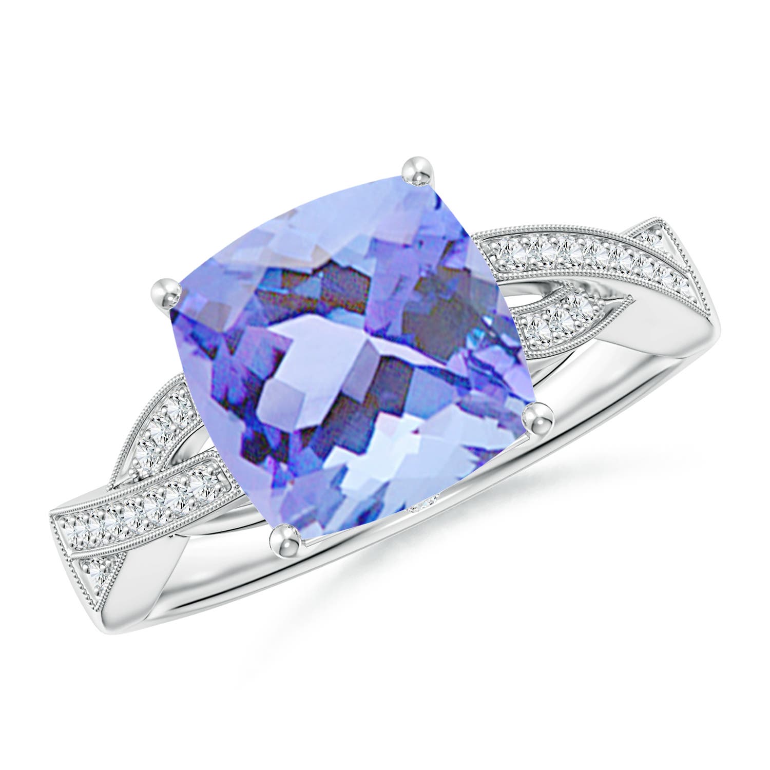 A - Tanzanite / 3.94 CT / 14 KT White Gold