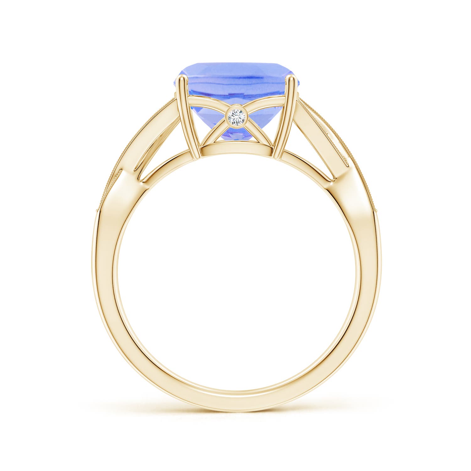 A - Tanzanite / 3.94 CT / 14 KT Yellow Gold