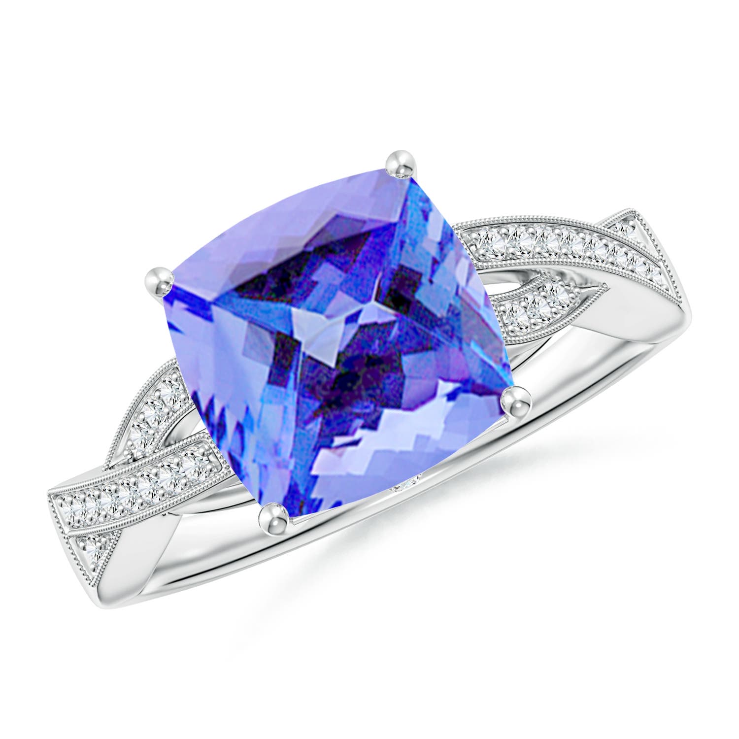 AA - Tanzanite / 3.94 CT / 14 KT White Gold