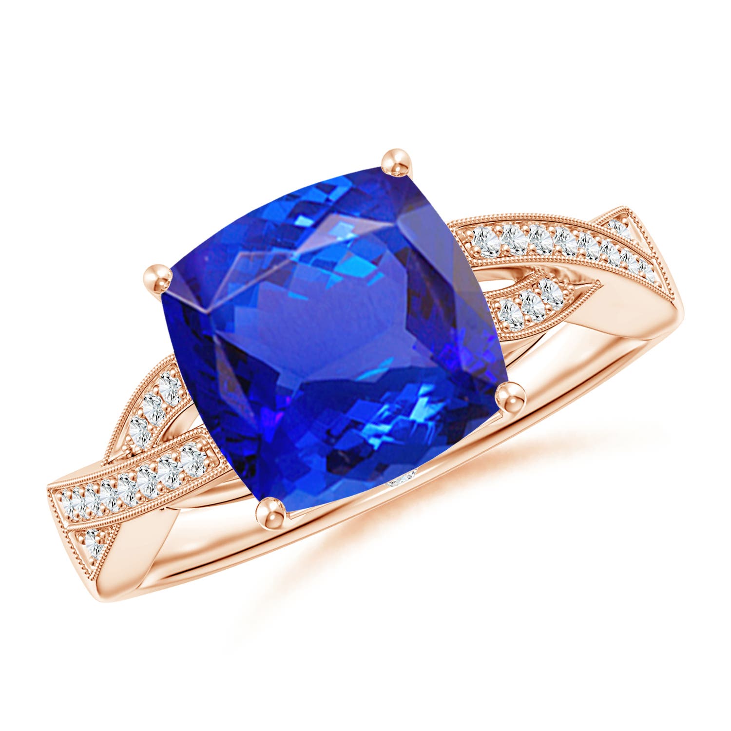 AAA - Tanzanite / 3.94 CT / 14 KT Rose Gold