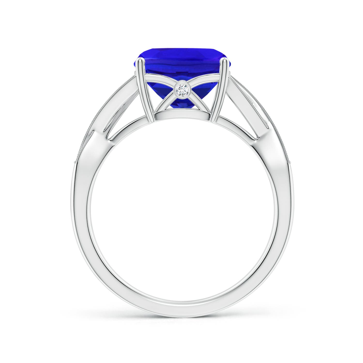 AAA - Tanzanite / 3.94 CT / 14 KT White Gold