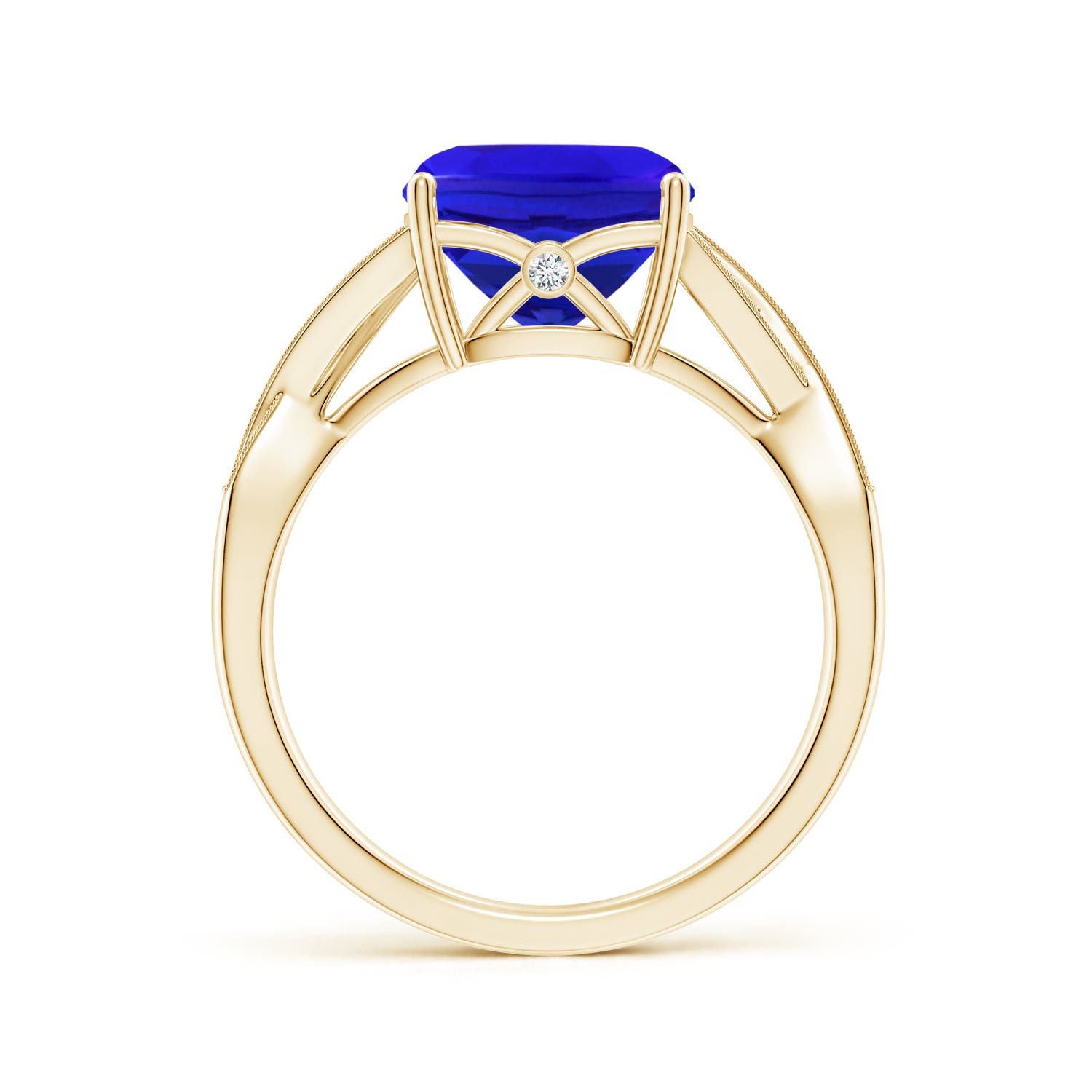 AAA - Tanzanite / 3.94 CT / 14 KT Yellow Gold