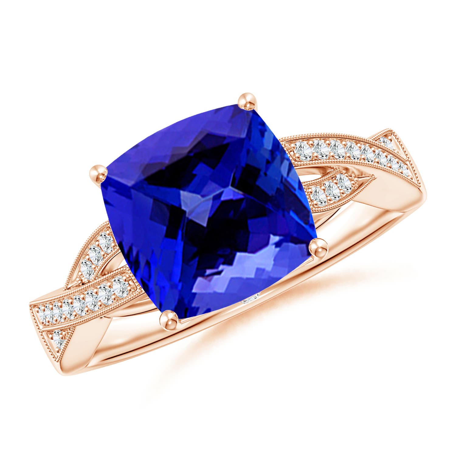 AAAA - Tanzanite / 3.94 CT / 14 KT Rose Gold