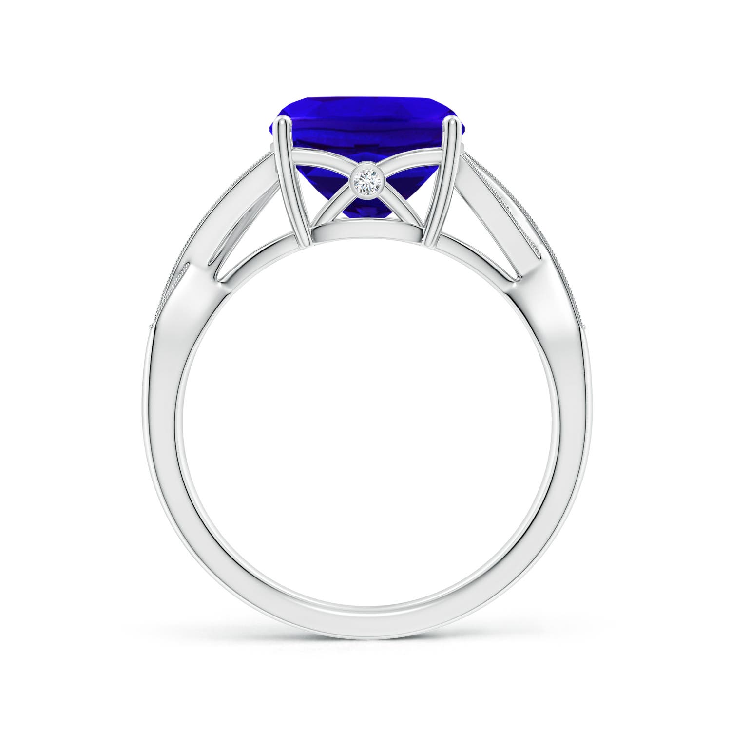 AAAA - Tanzanite / 3.94 CT / 14 KT White Gold