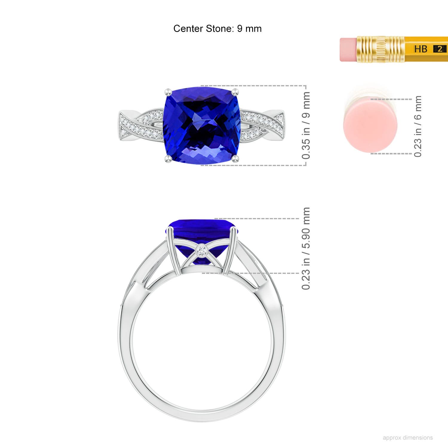 AAAA - Tanzanite / 3.94 CT / 14 KT White Gold