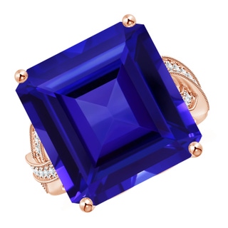 17.25x16.09x9.74mm AAAA GIA Certified Octagonal Tanzanite Criss Cross Ring in 18K Rose Gold