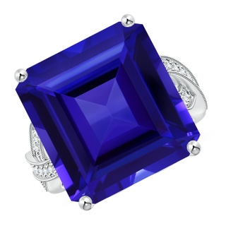 17.25x16.09x9.74mm AAAA GIA Certified Octagonal Tanzanite Criss Cross Ring in 18K White Gold