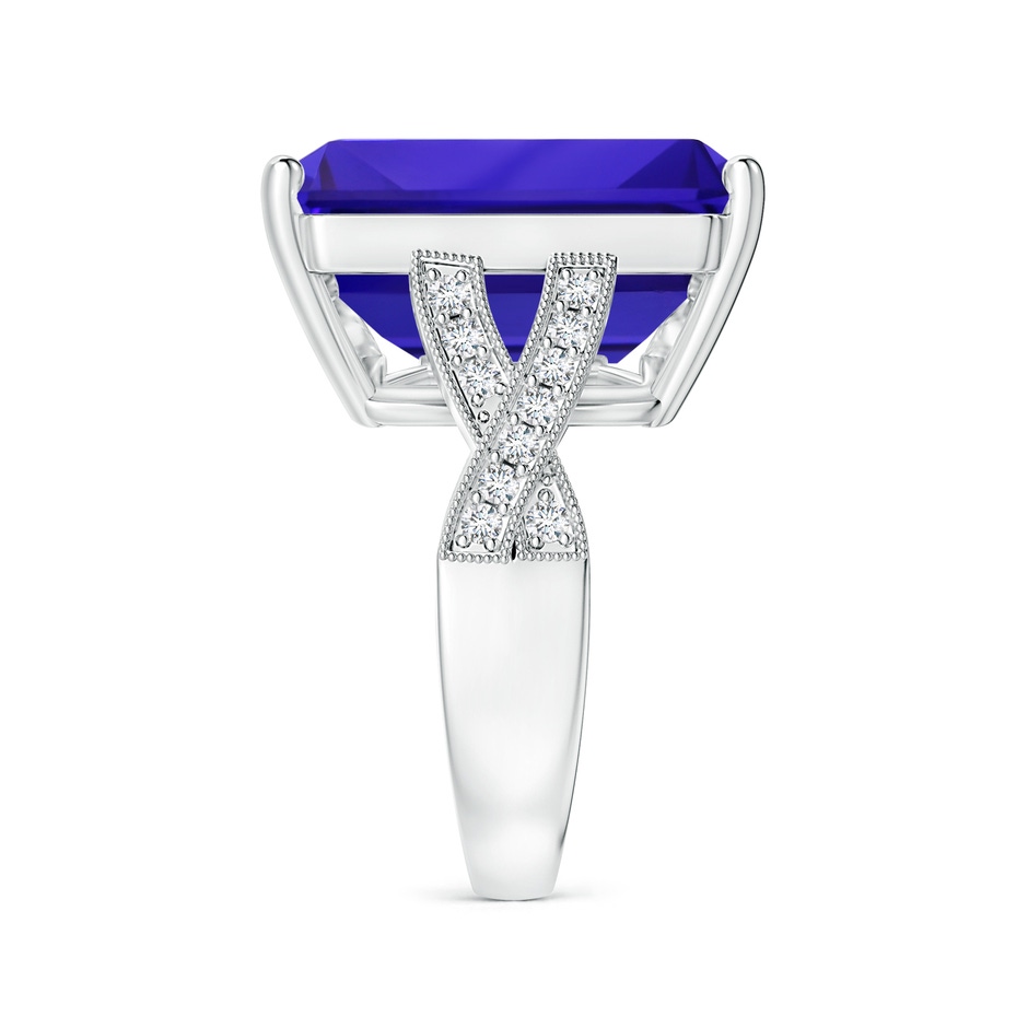 17.25x16.09x9.74mm AAAA GIA Certified Octagonal Tanzanite Criss Cross Ring in 18K White Gold side 399