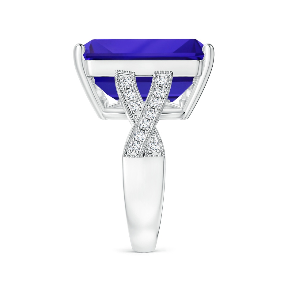 17.25x16.09x9.74mm AAAA GIA Certified Octagonal Tanzanite Criss Cross Ring in P950 Platinum side 399