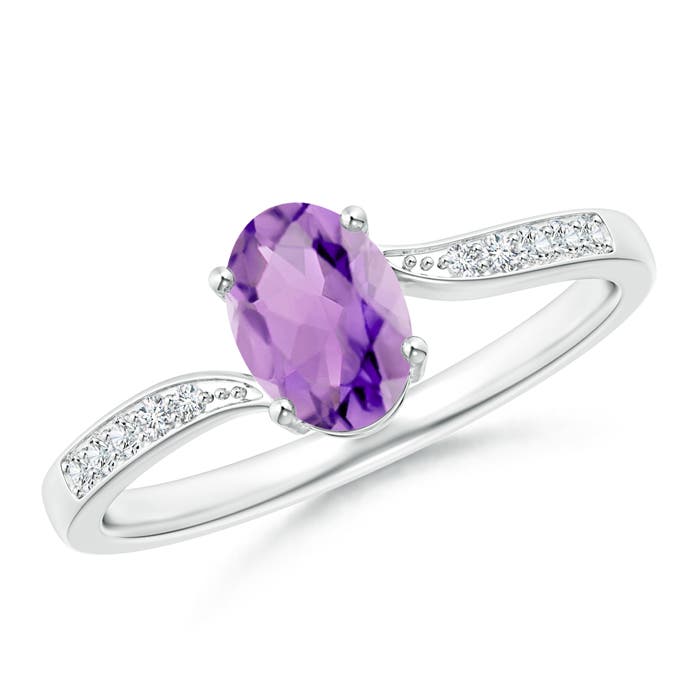 A - Amethyst / 0.77 CT / 14 KT White Gold