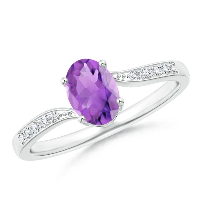 AA - Amethyst / 0.77 CT / 14 KT White Gold