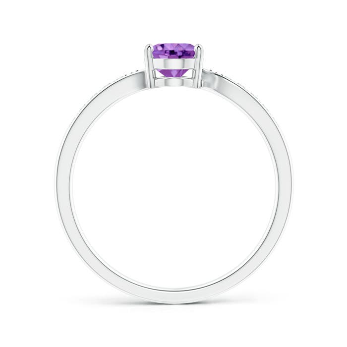 AA - Amethyst / 0.77 CT / 14 KT White Gold