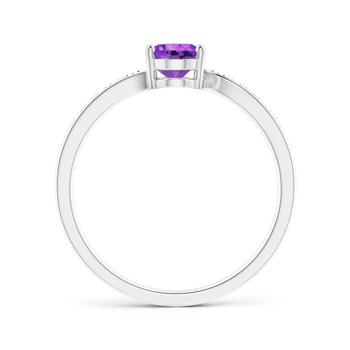 AAA - Amethyst / 0.77 CT / 14 KT White Gold