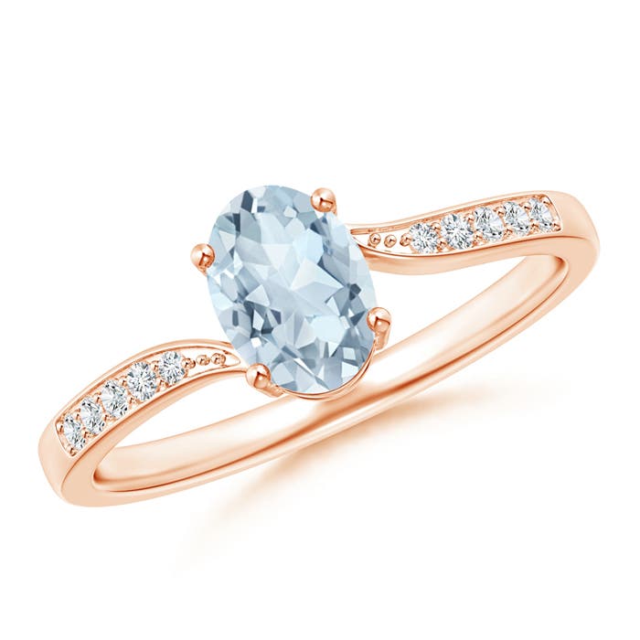 A - Aquamarine / 0.67 CT / 14 KT Rose Gold