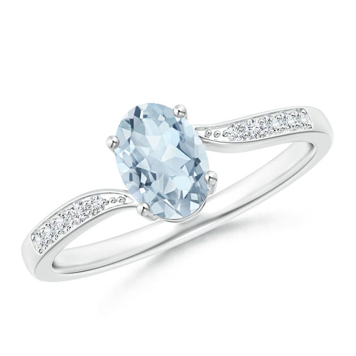 A - Aquamarine / 0.67 CT / 14 KT White Gold