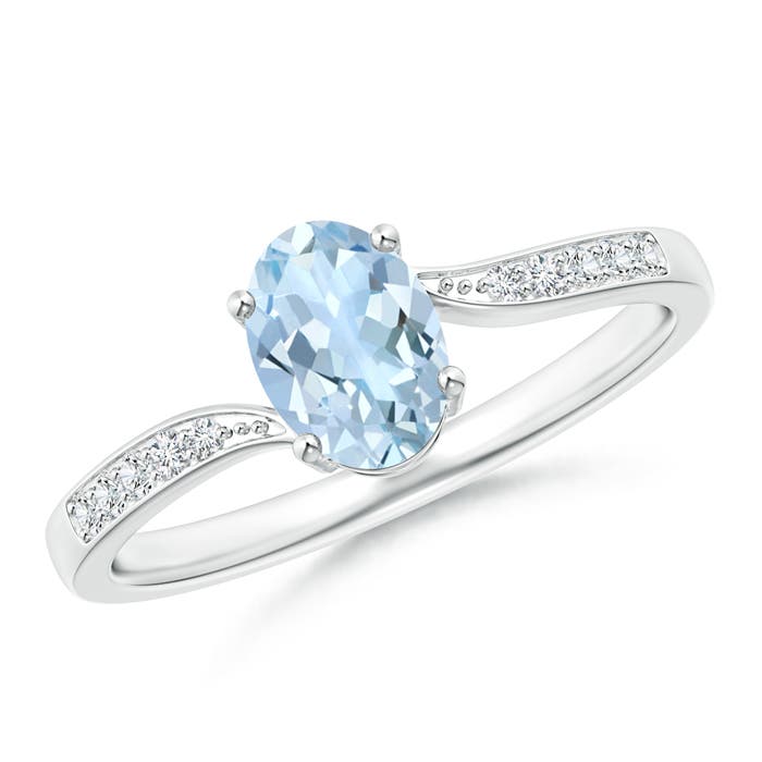 AA - Aquamarine / 0.67 CT / 14 KT White Gold