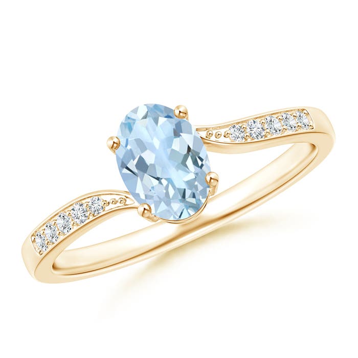 AA - Aquamarine / 0.67 CT / 14 KT Yellow Gold