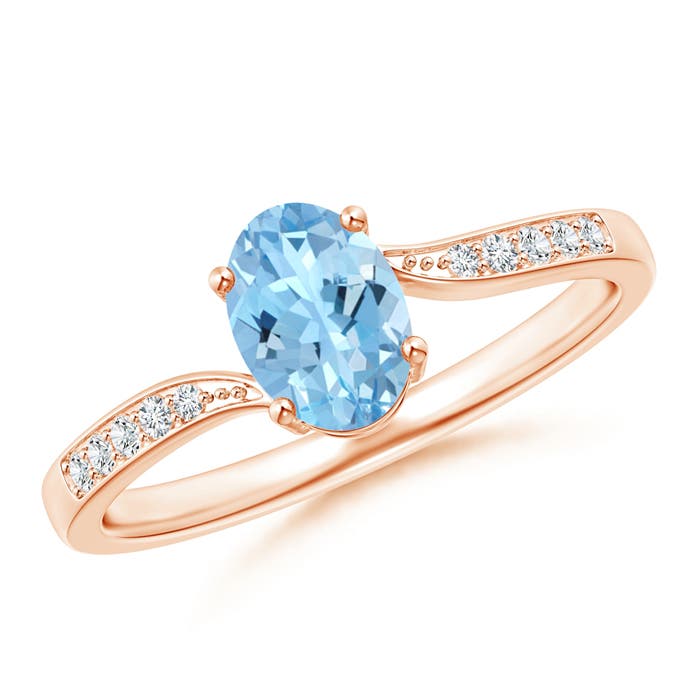 AAAA - Aquamarine / 0.67 CT / 14 KT Rose Gold