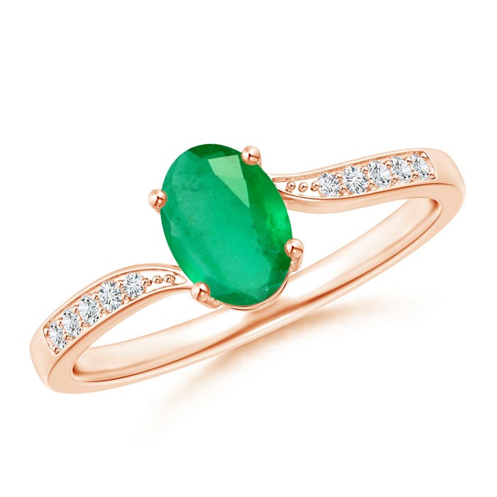 A - Emerald / 0.73 CT / 14 KT Rose Gold