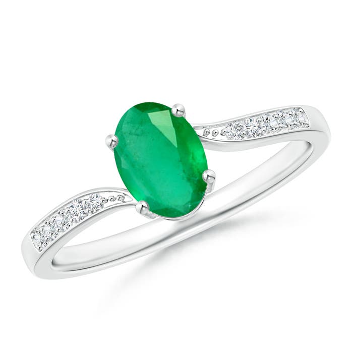 A - Emerald / 0.73 CT / 14 KT White Gold