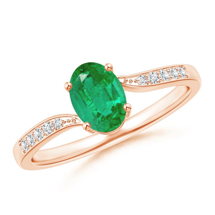 AA - Emerald / 0.73 CT / 14 KT Rose Gold