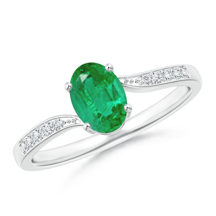 AA - Emerald / 0.73 CT / 14 KT White Gold