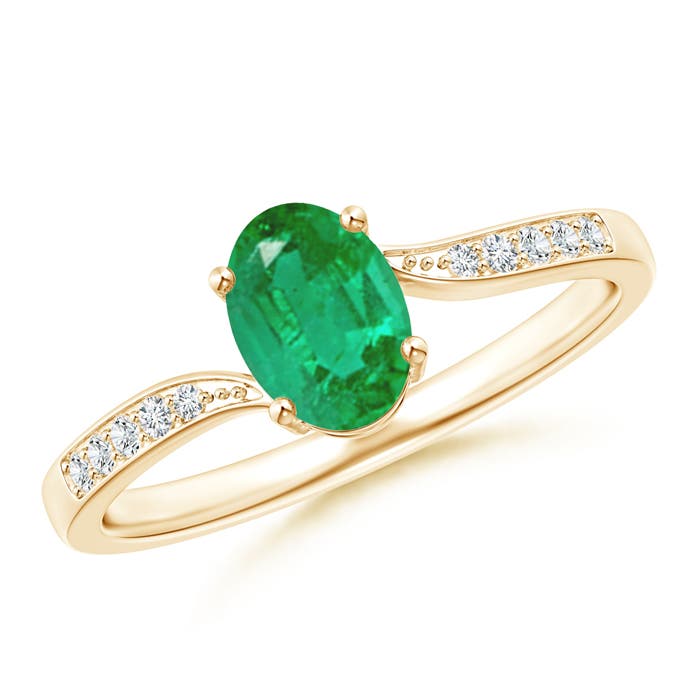 AA - Emerald / 0.73 CT / 14 KT Yellow Gold