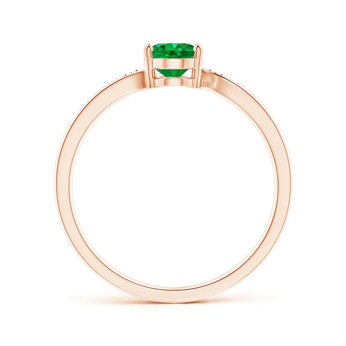 AAA - Emerald / 0.73 CT / 14 KT Rose Gold