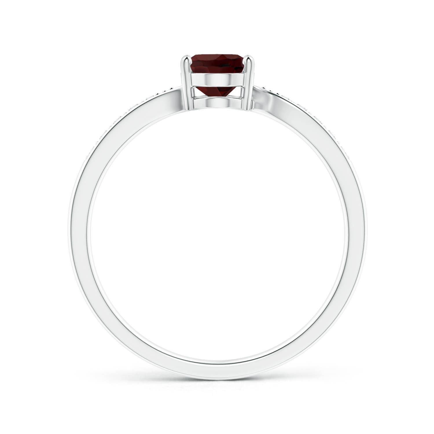 AA - Garnet / 0.97 CT / 14 KT White Gold