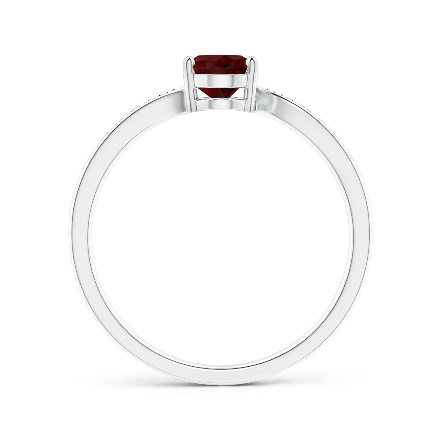 AAA - Garnet / 0.97 CT / 14 KT White Gold