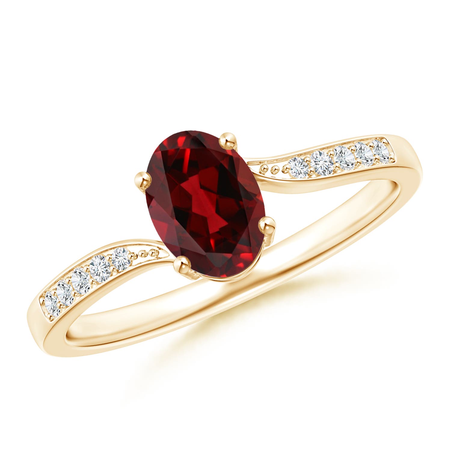 AAAA - Garnet / 0.97 CT / 14 KT Yellow Gold