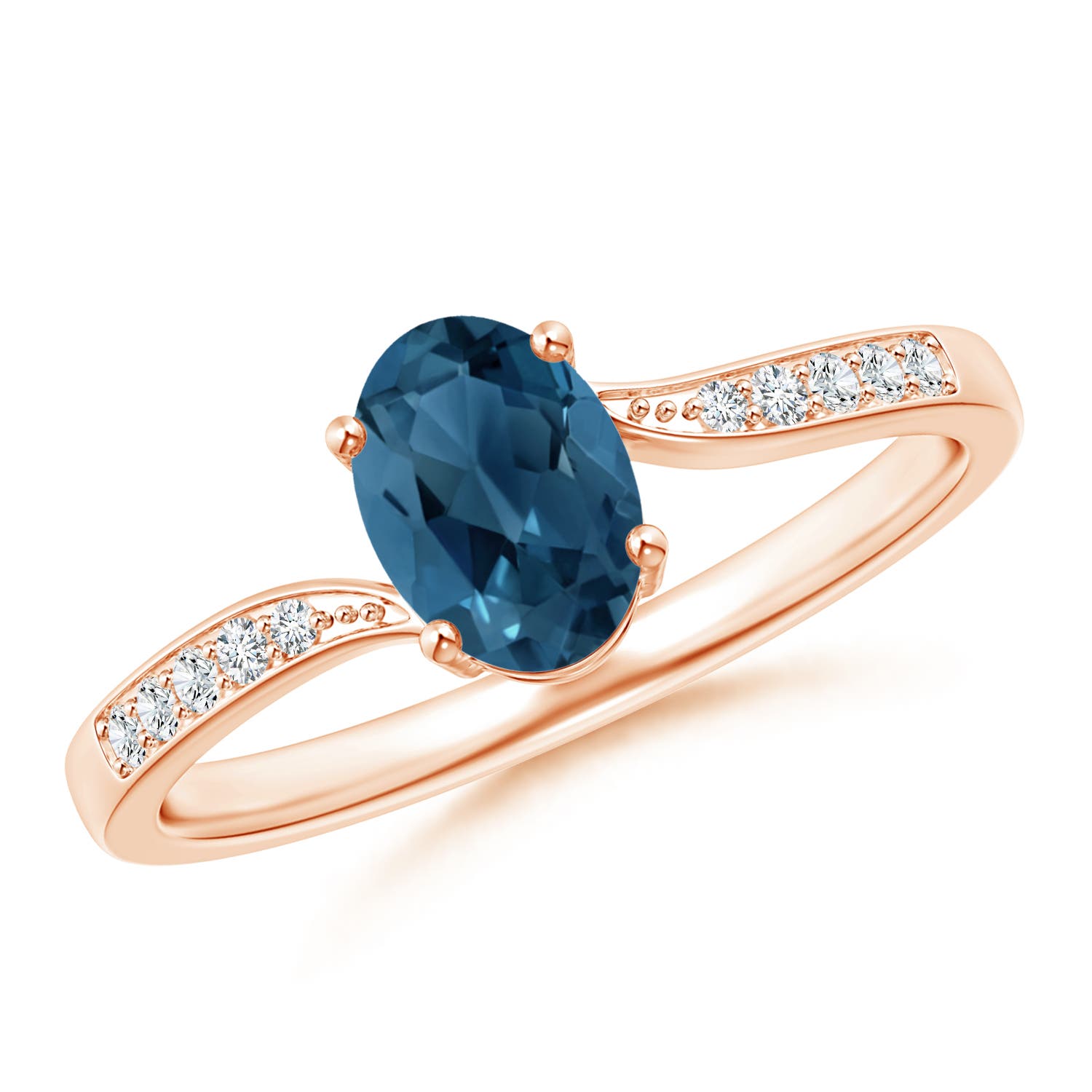 AA - London Blue Topaz / 1.02 CT / 14 KT Rose Gold