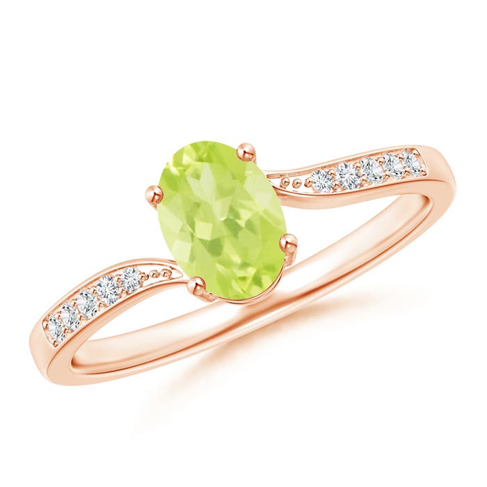 A - Peridot / 0.92 CT / 14 KT Rose Gold