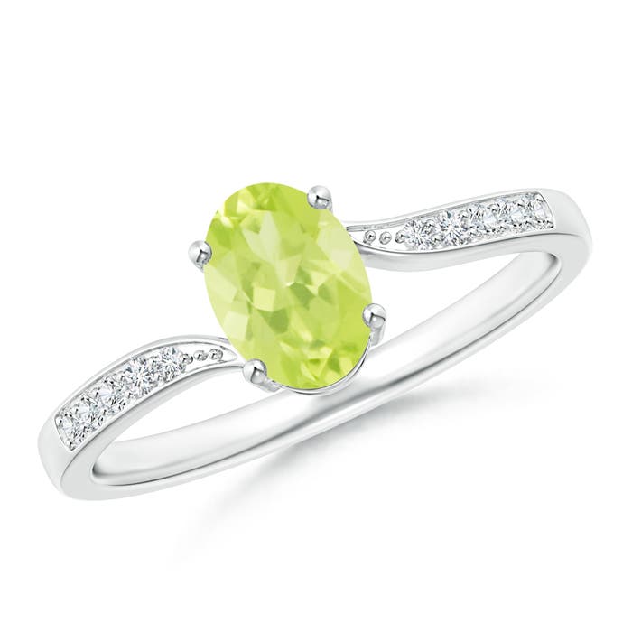 A - Peridot / 0.92 CT / 14 KT White Gold