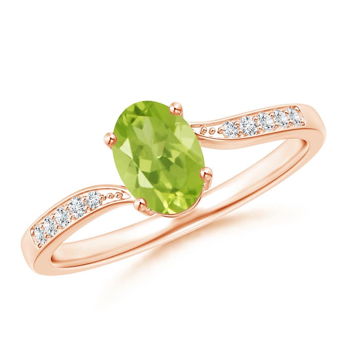 AA - Peridot / 0.92 CT / 14 KT Rose Gold