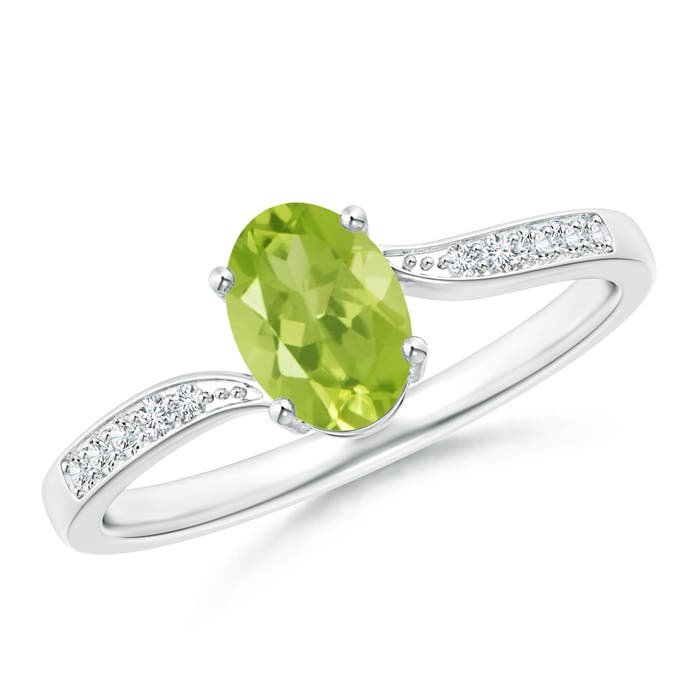 AA - Peridot / 0.92 CT / 14 KT White Gold