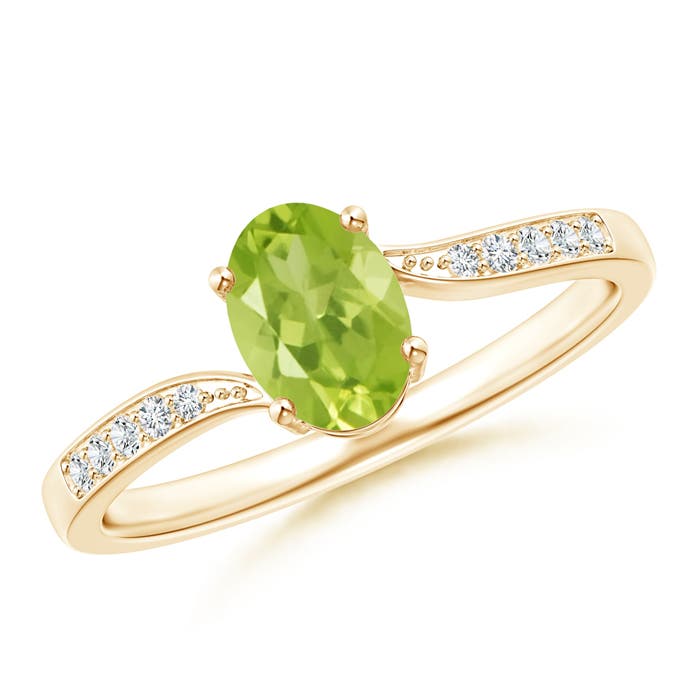 AA - Peridot / 0.92 CT / 14 KT Yellow Gold