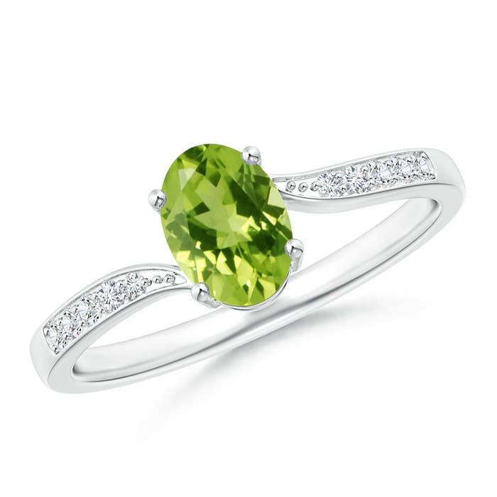 AAA - Peridot / 0.92 CT / 14 KT White Gold