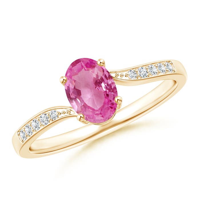 AAA - Pink Sapphire / 0.92 CT / 14 KT Yellow Gold