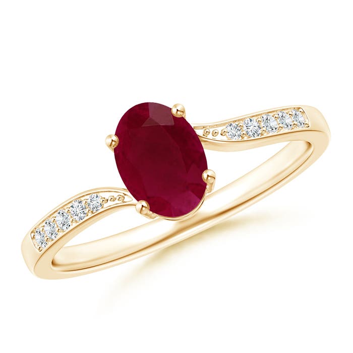 A - Ruby / 1.07 CT / 14 KT Yellow Gold