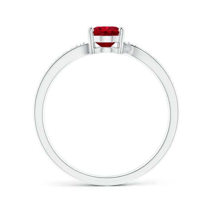 AAA - Ruby / 1.07 CT / 14 KT White Gold