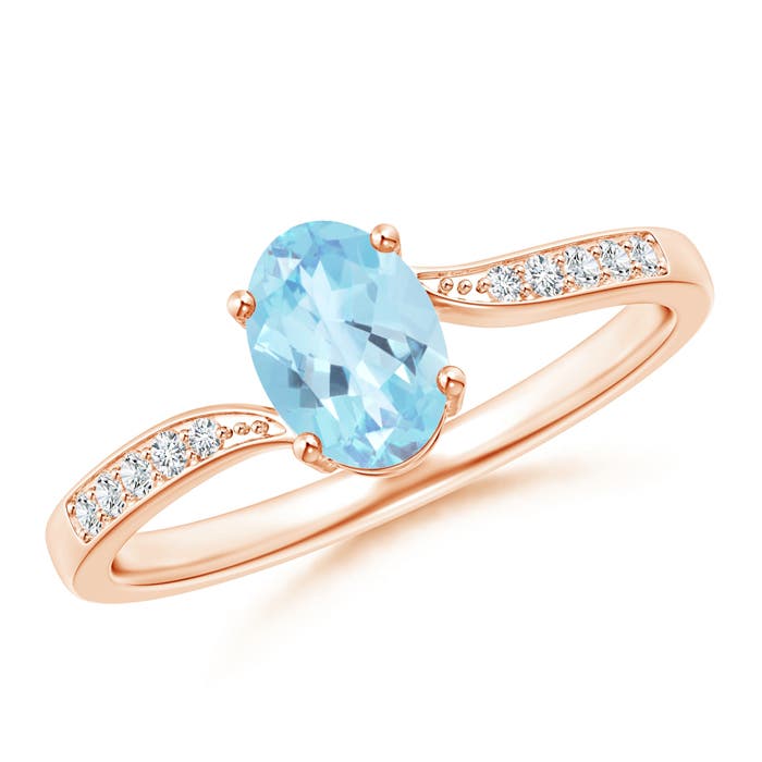 A - Swiss Blue Topaz / 1.02 CT / 14 KT Rose Gold