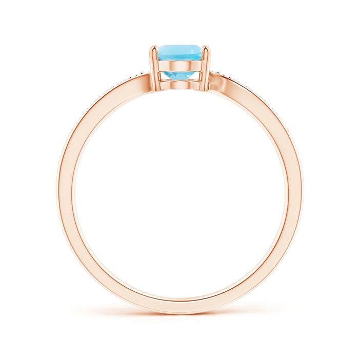 A - Swiss Blue Topaz / 1.02 CT / 14 KT Rose Gold