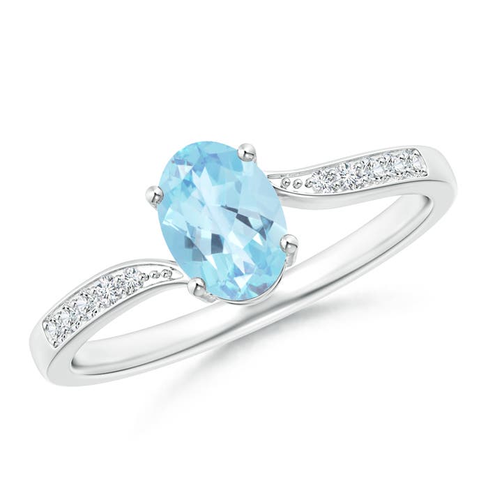 A - Swiss Blue Topaz / 1.02 CT / 14 KT White Gold