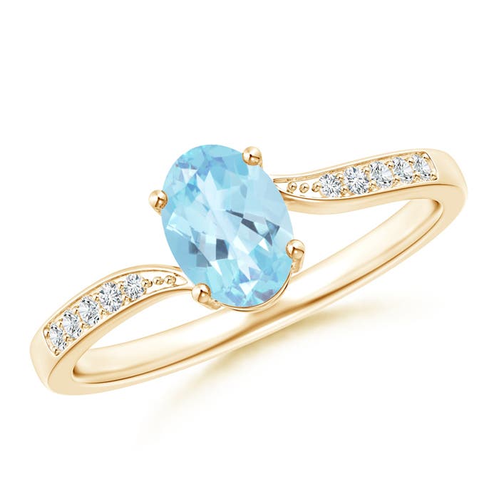 A - Swiss Blue Topaz / 1.02 CT / 14 KT Yellow Gold