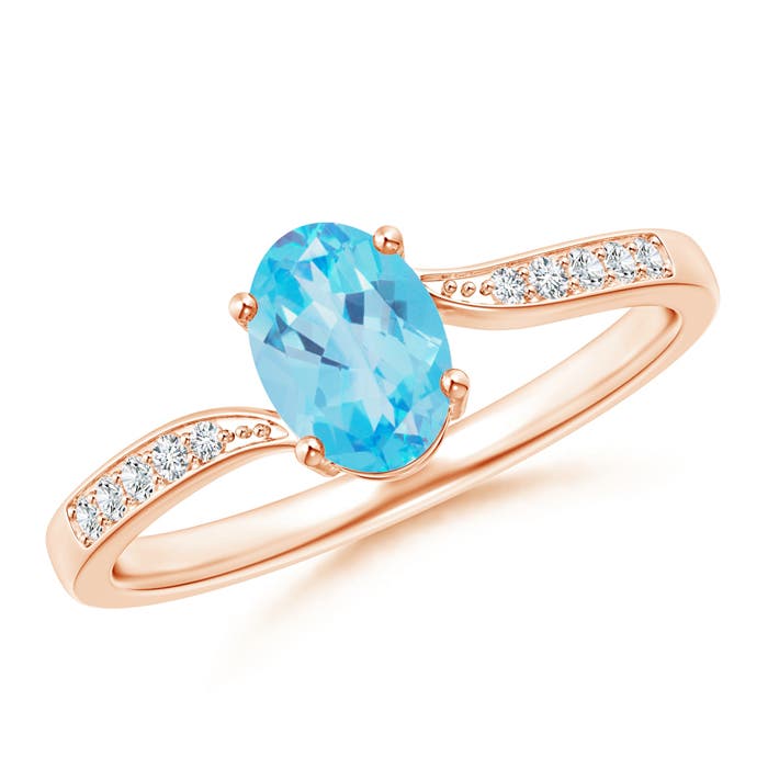 AA - Swiss Blue Topaz / 1.02 CT / 14 KT Rose Gold